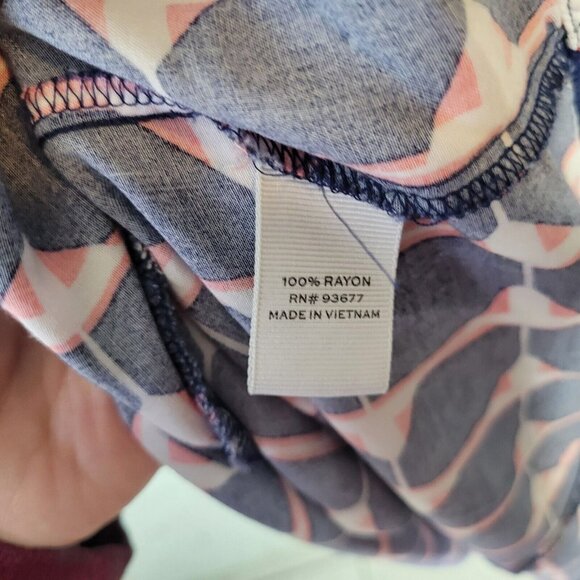 Stylus Womens Dress Extra Large Tank Mini Blue Red Geometric Rayon GEO19E - Picture 10 of 11